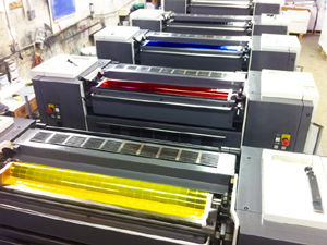 Multi-color sheet-fed offset press in the SpringDot pressroom